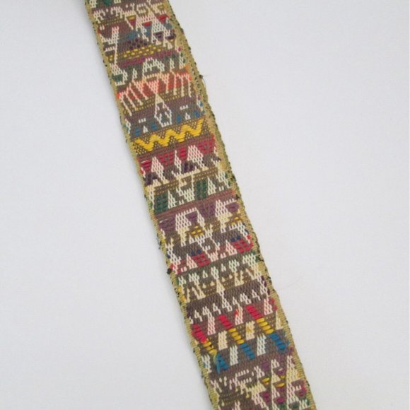 Vintage Peruvian Woven Chumpi Belt Brightly Colored Sash Tribal Designs main image 4